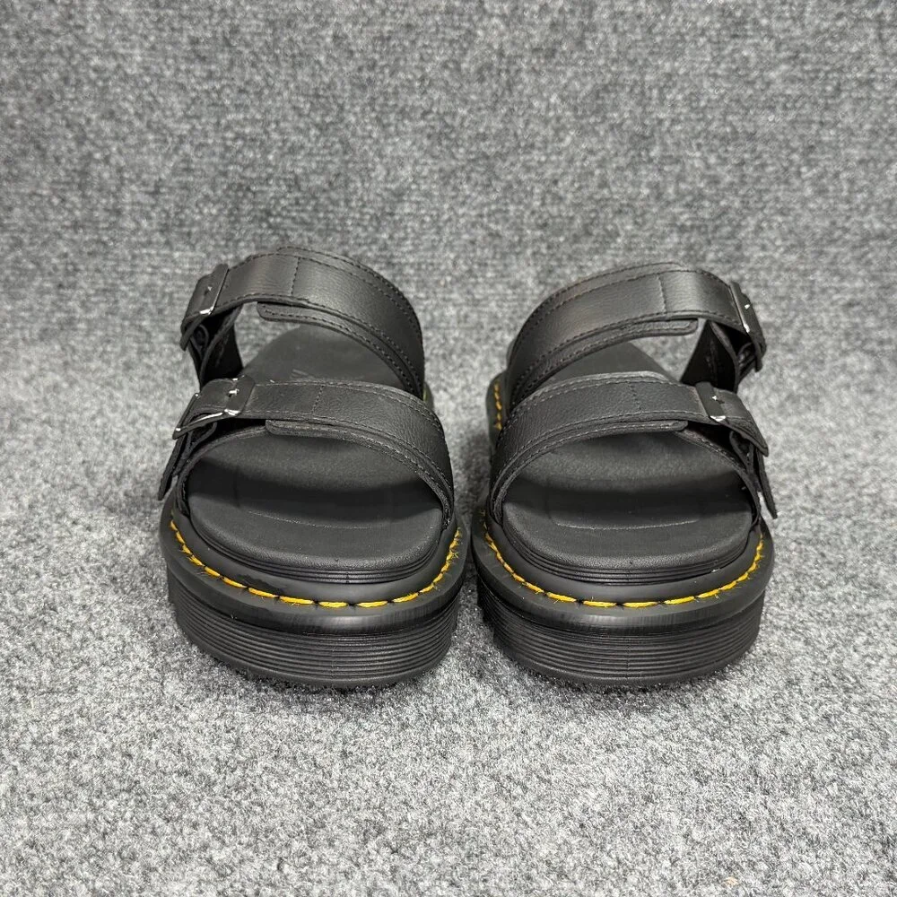 Dr. Martens Myles‎ Brando Leather Buckle Slide Sandals Women's 10 Black Platform
